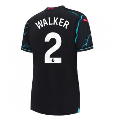 Manchester City Kyle Walker #2 Koszulka Trzecich Kobiety 2023-24 Krótki Rękaw